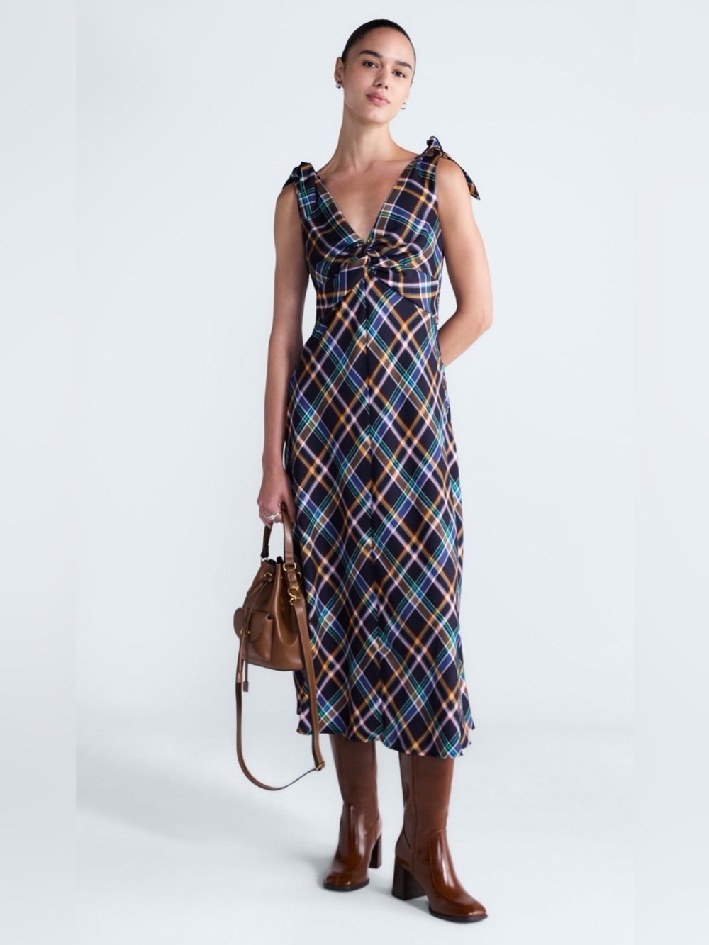 Free Assembly Twist Front Sleeveless Maxi Dress